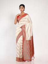 Kavvya White Soft & Lightweight Weaving Raw Silk Saree - KAVVYA